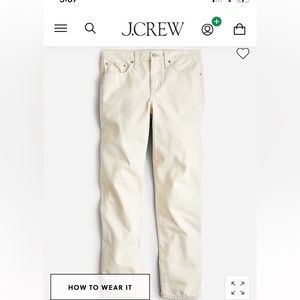 J Crew high rise classic straight jean in Ecru